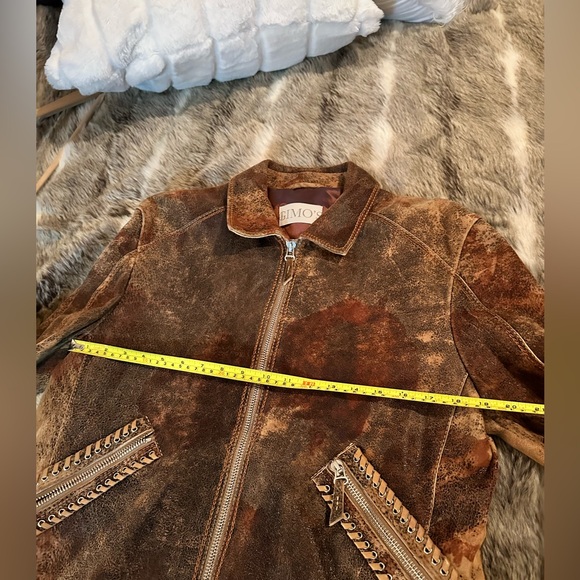 Men’s GIMO’S 100% pelle leather jacket medium small brown tan - Picture 9 of 16